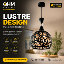 Lustre Métallique Noir en Boule