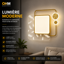 Applique Murale LED Design Doré – Luminaire Moderne Décoratif