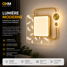 Applique Murale LED Design Doré – Luminaire Moderne Décoratif