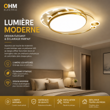 Plafonnier LED Rond Design Doré – Luminaire Moderne Élégant